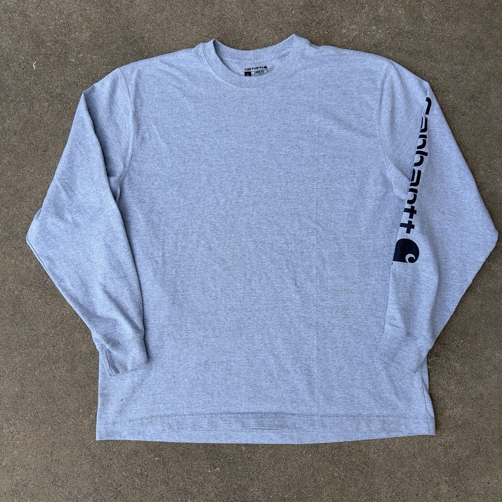 Carhartt Loose Fit Heavyweight Long Sleeve Logo Original Gray Men's‎ Large